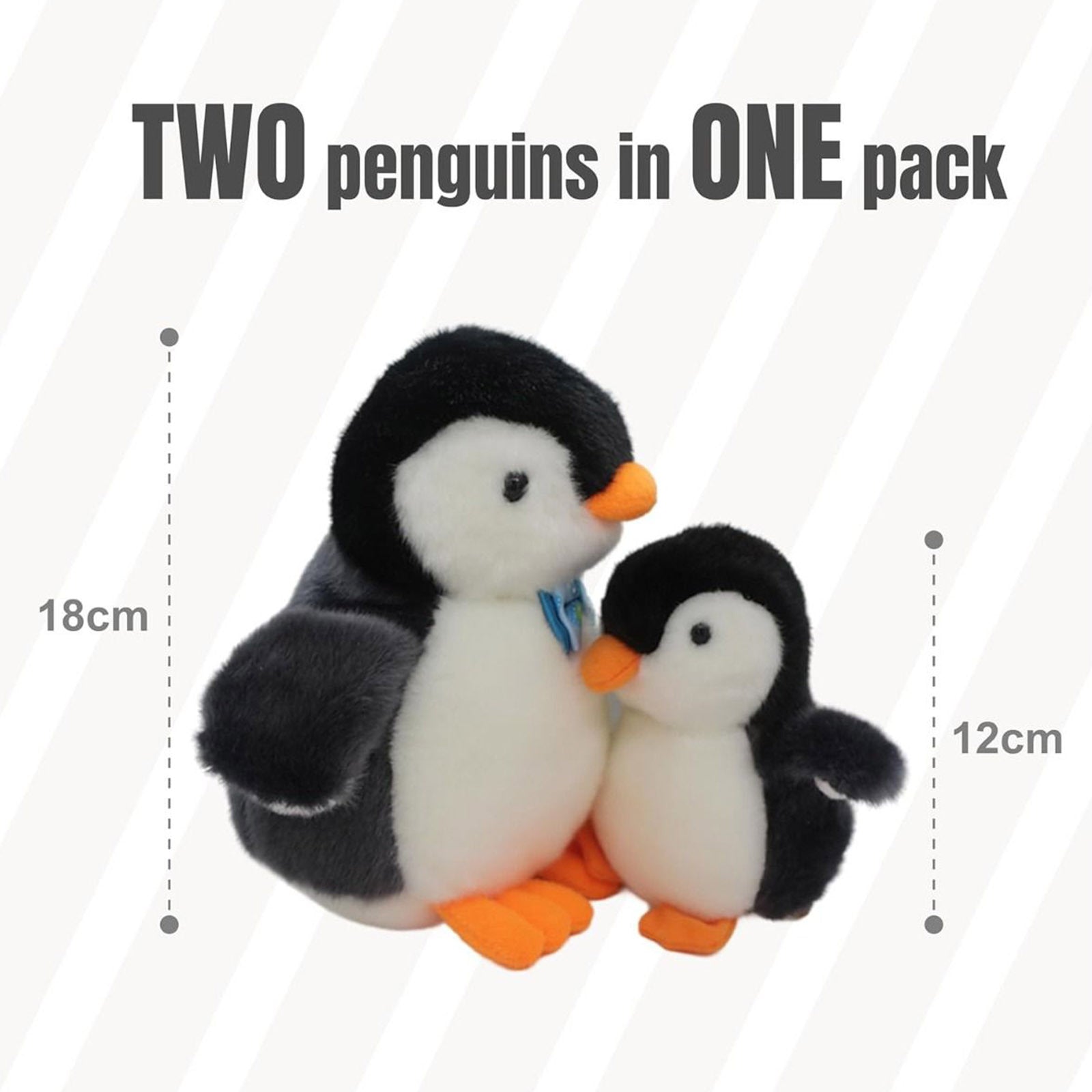 2X Plush Penguin Keychain Or Doll With Sound Activation GREY 5
