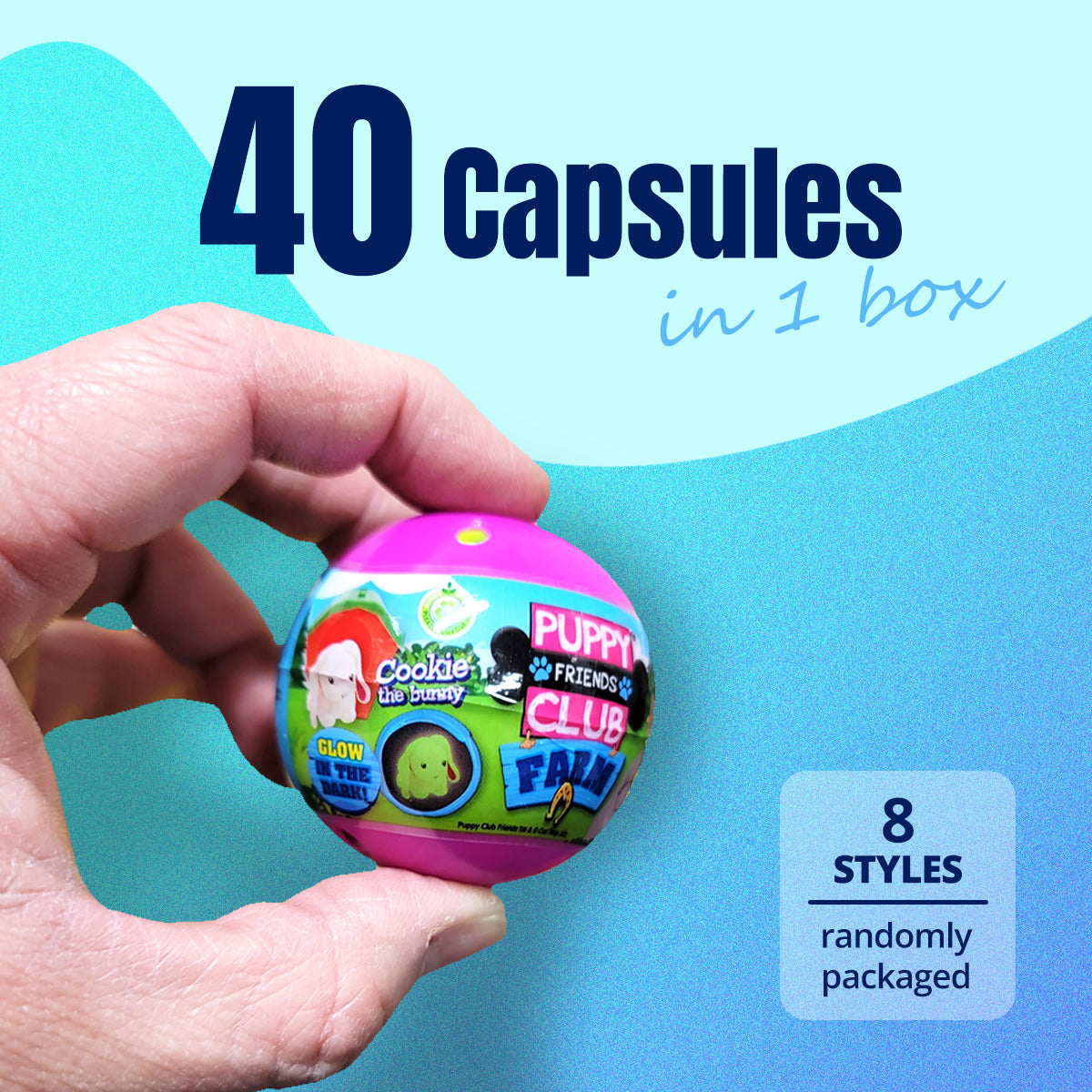 40X Puppy Club Farm Animal Toy Capsules 50mm Collectible Gacha in Display Box 3