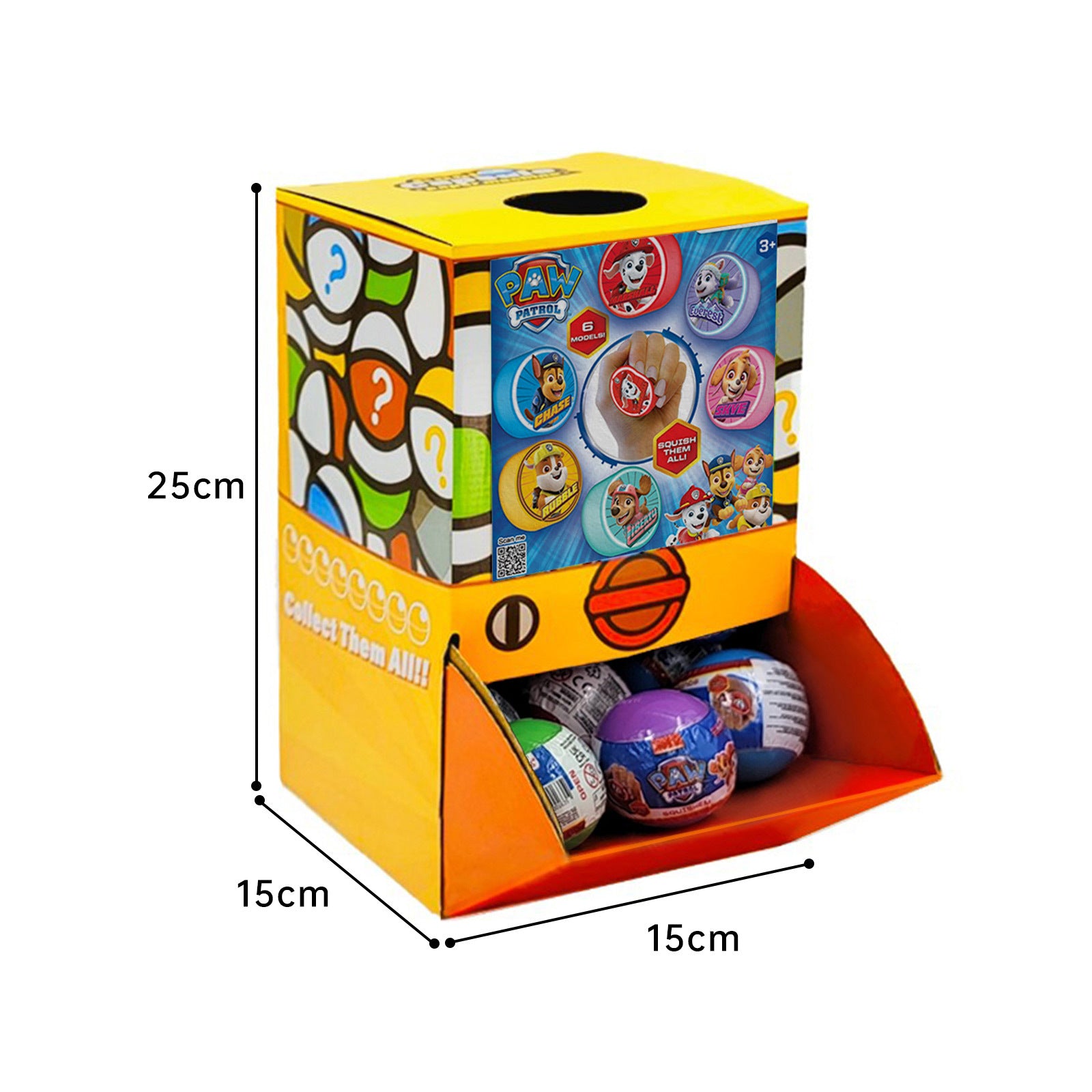40X Kenisy Paw Patrol Squishy Toy Capsules 50mm Collectible Gacha in Display Box 5