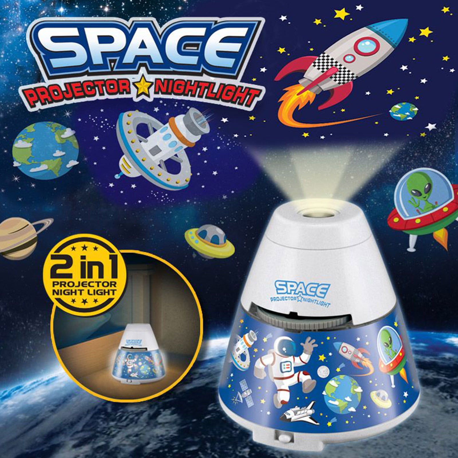 Space Capsule Projector Night Light Kids STEM Toy - Space Planet 6