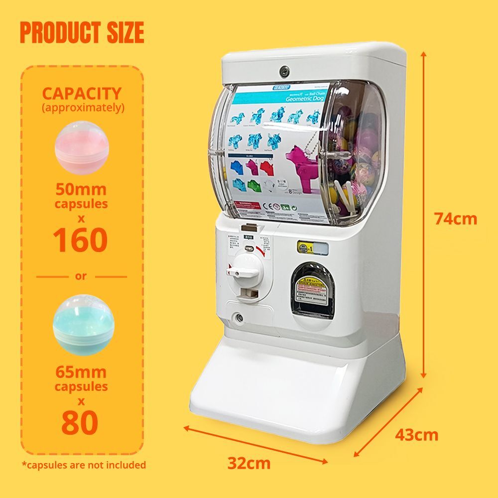 Gachapon Capsule Toy Vending Machine Collectible Gacha Dispenser WHITE 8