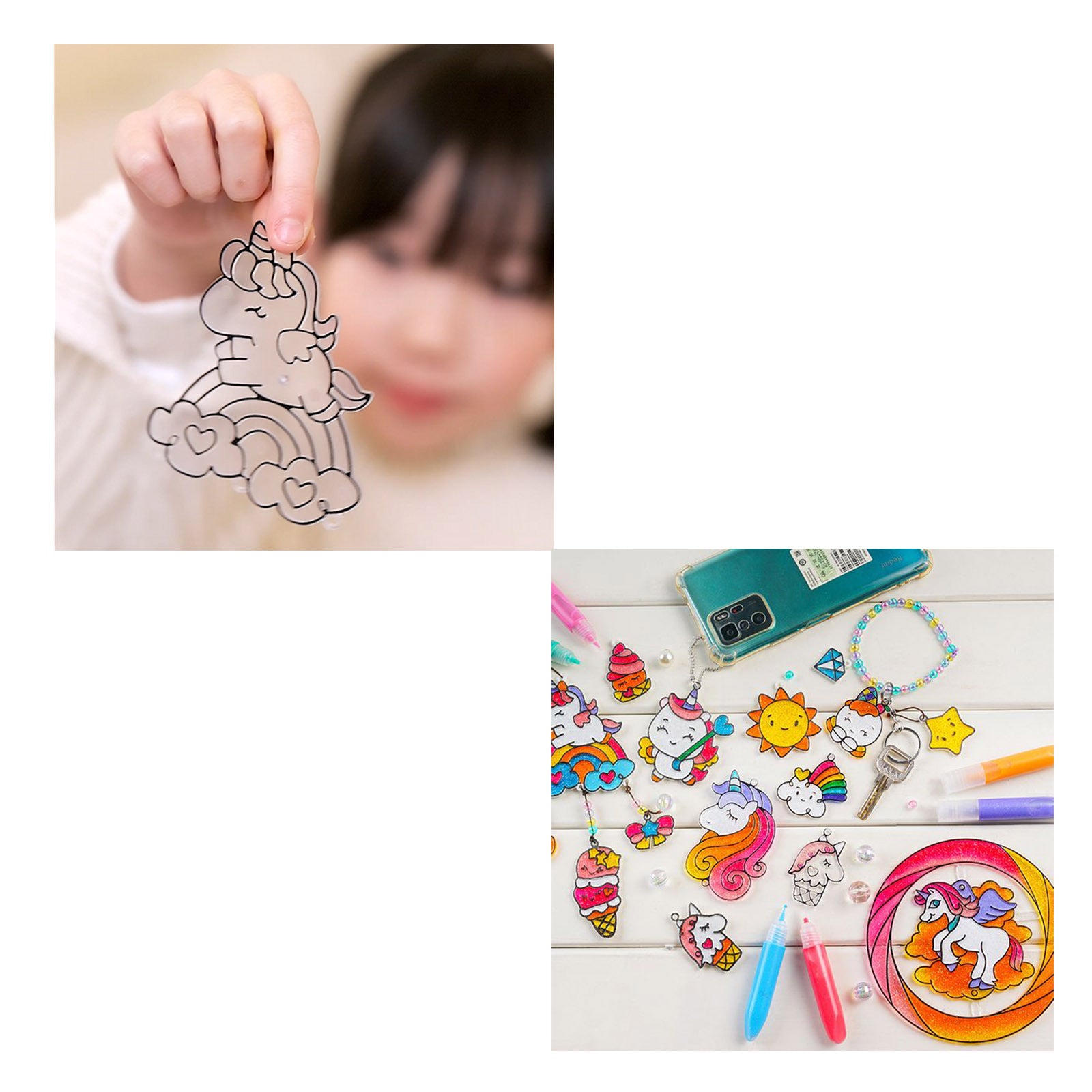 Sparkly Ornament Suncatcher - DIY for Kids Art Craft Colouring PaintingSet 6