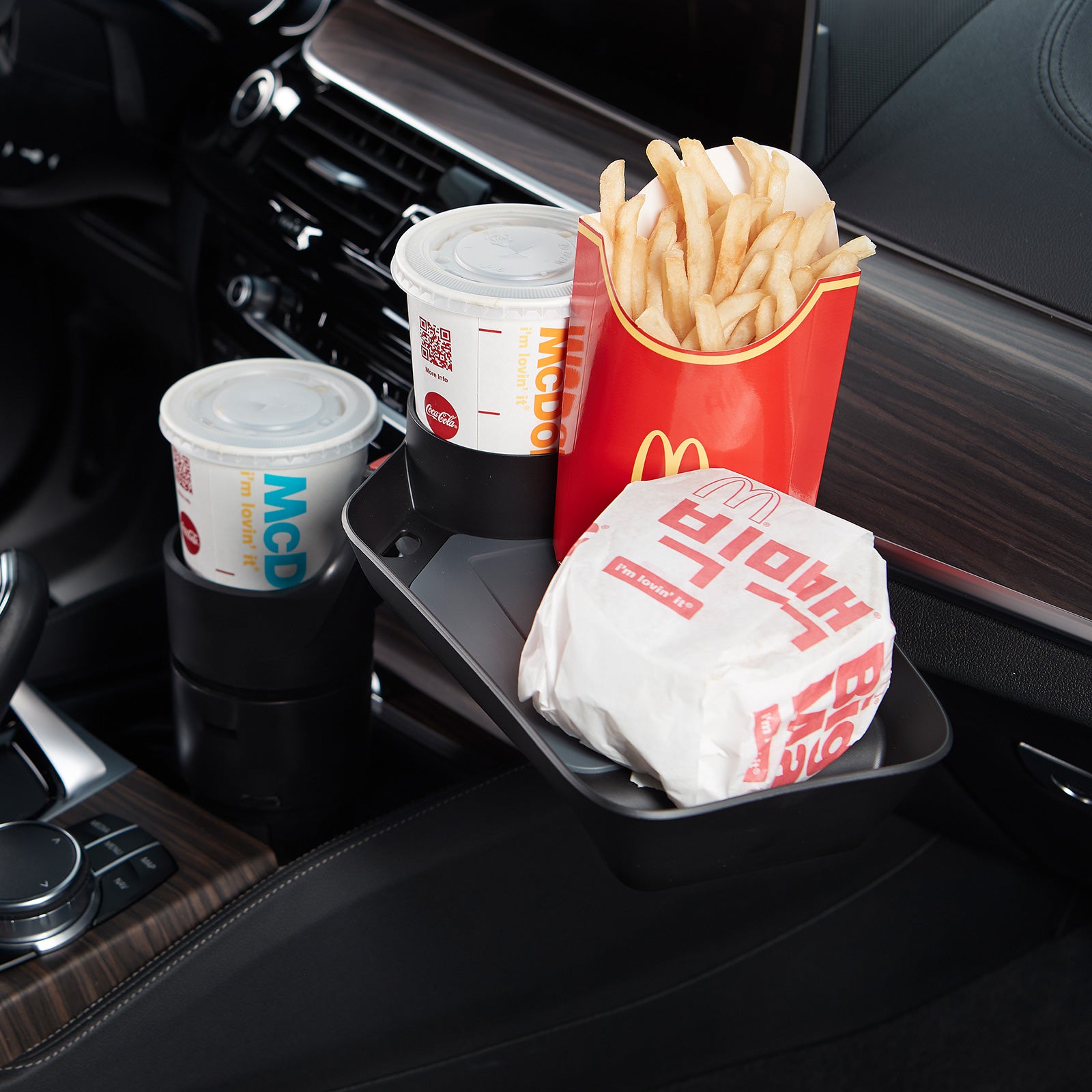 Kustom 10W Car Cup Holder Extension Fast Wireless Charger Tray 5