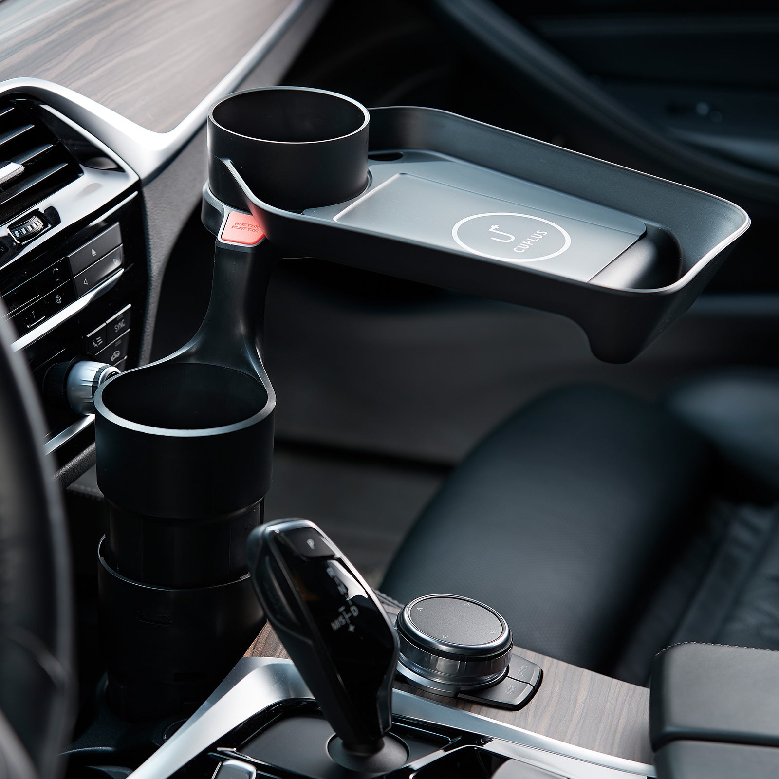 Kustom 10W Car Cup Holder Extension Fast Wireless Charger Tray 9