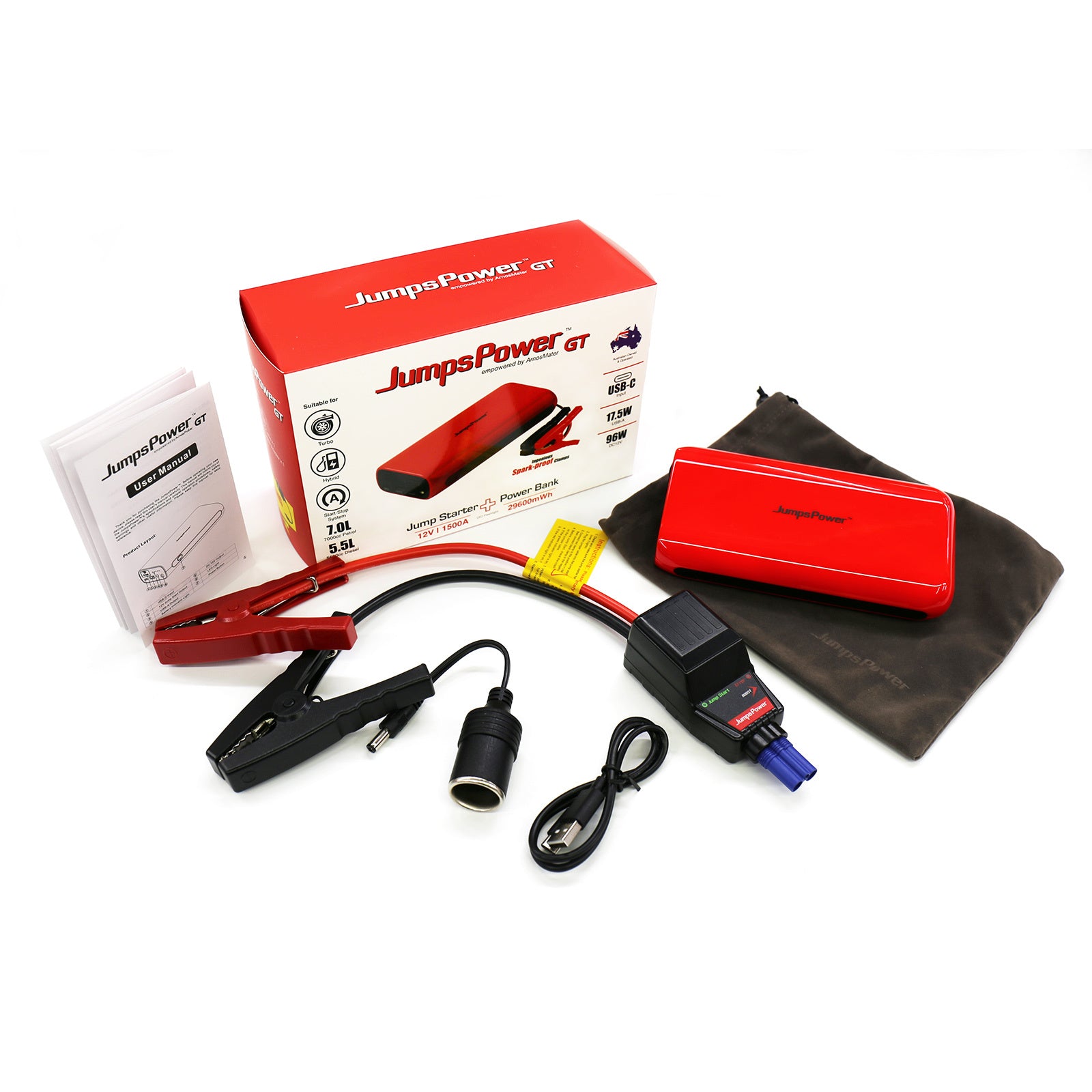 1500A JumpsPower GT Jump Starter Powerbank 29600mWh 12V Phone Car Battery Charger 3
