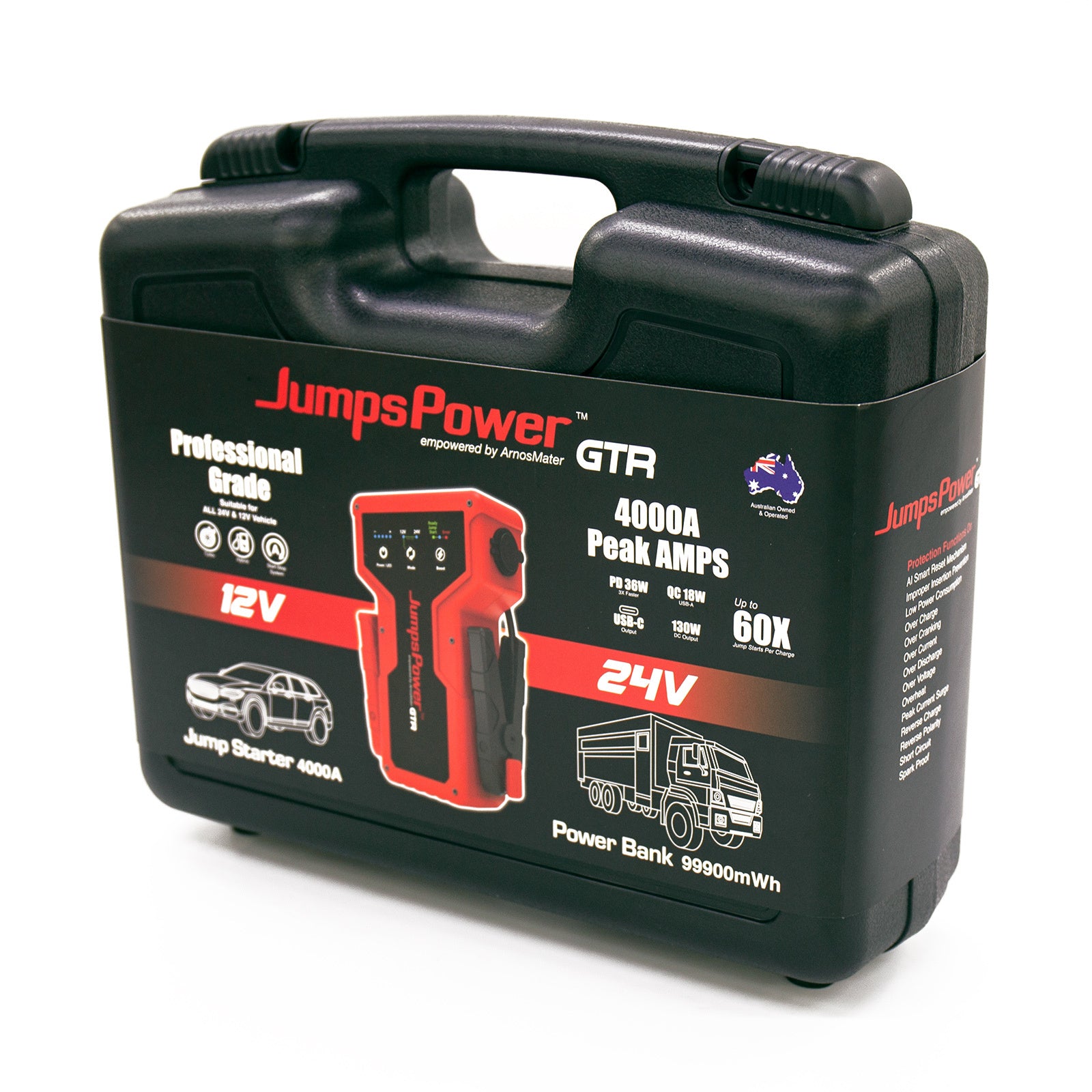 4000A Jump Starter 12V Powerbank 99900mWh 24V Pro Car Battery Charger LED GTR 4