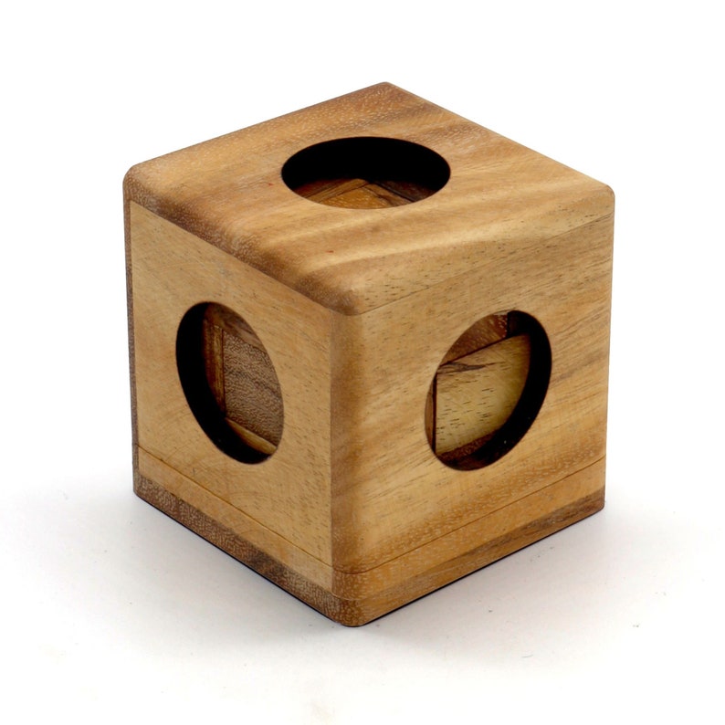 3 individual brainteaser wooden puzzles in a gift wooden box 3