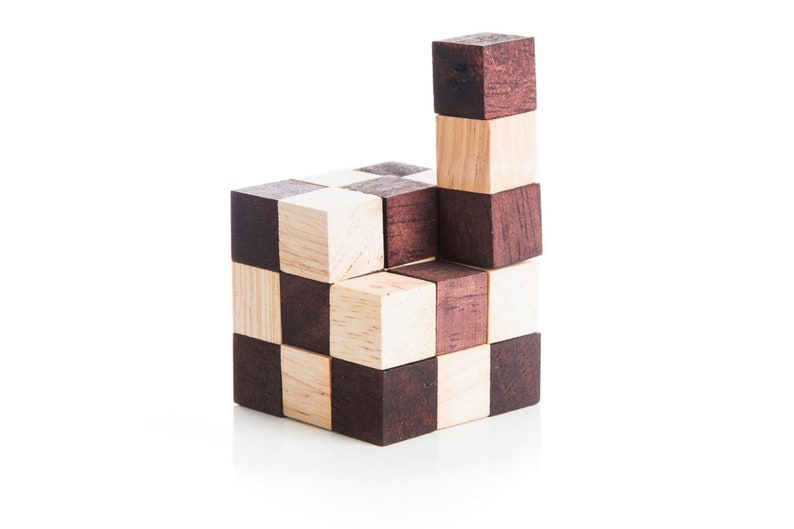 3 individual brainteaser wooden puzzles in a gift wooden box 7