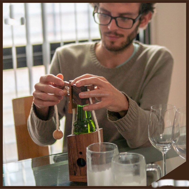 Brainteaser beer bottle mystery lock puzzle- open the lock before you can have a drink! Great party gift 4