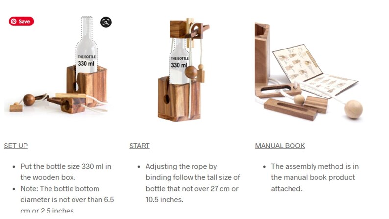 Brainteaser beer bottle mystery lock puzzle- open the lock before you can have a drink! Great party gift 9