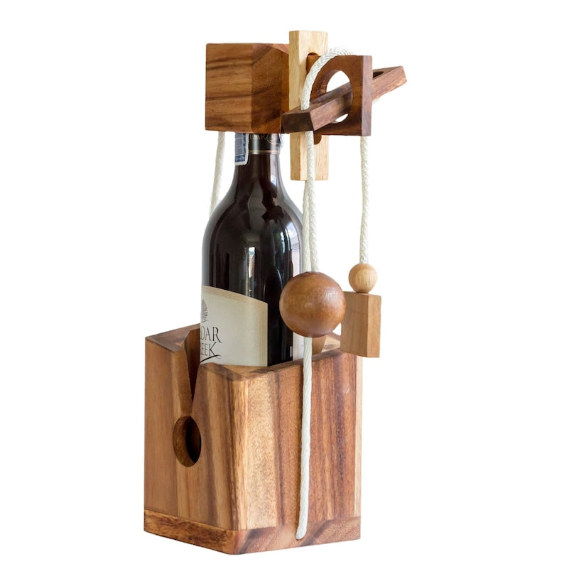 Brainteaser wine bottle mystery lock puzzle- open the lock before you can have a drink! Great party gift 4