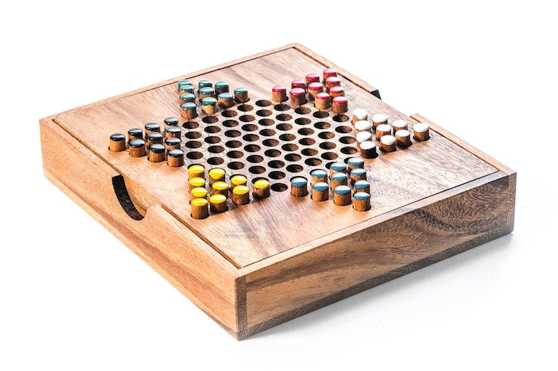 Chinese Checkers - wooden board game, strategy game, game for adults, game 1