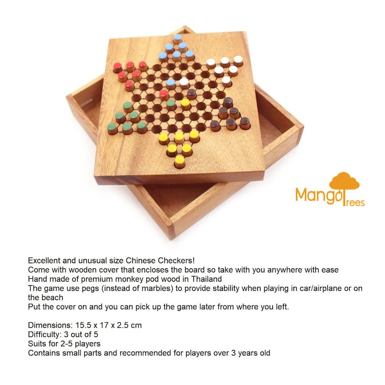 Chinese Checkers - wooden board game, strategy game, game for adults, game 6