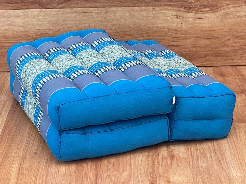 3-Fold Zafu Meditation Cushion Set Blue Medium Size 3