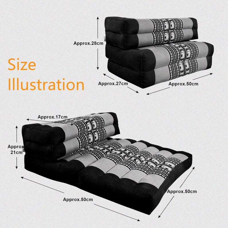 3-Fold Zafu Meditation Cushion Set Blue Medium Size 4