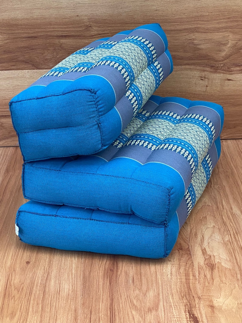 3-Fold Zafu Meditation Cushion Set Blue Medium Size 5