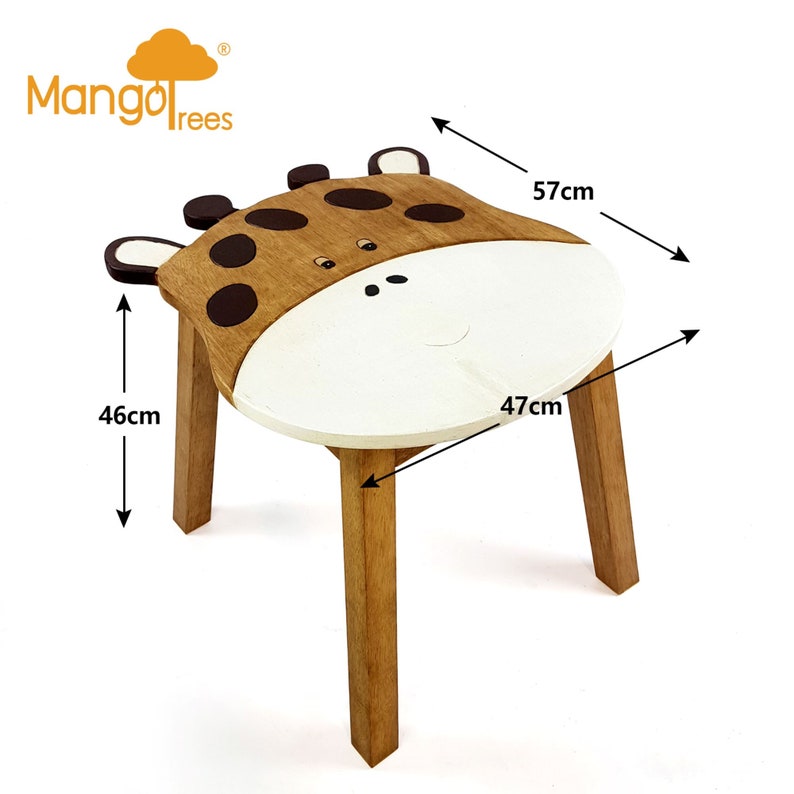 Hand Carved Children's Table Wooden GIRAFFE Theme 2