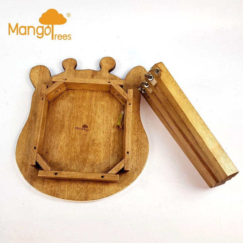 Hand Carved Children's Table Wooden GIRAFFE Theme 8