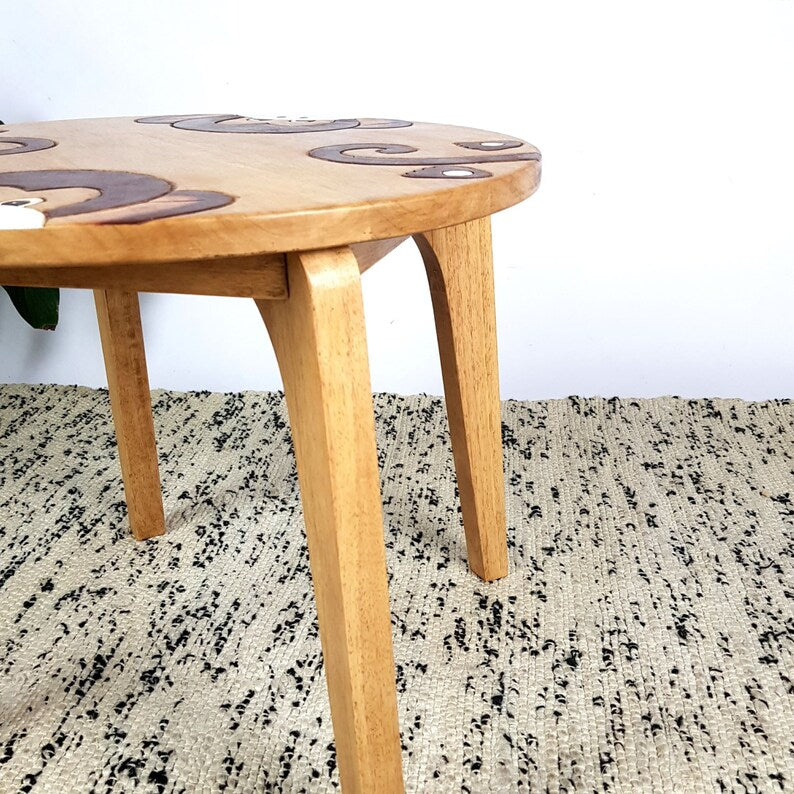 Hand Carved Children's Table Wooden MONKEY Theme 3