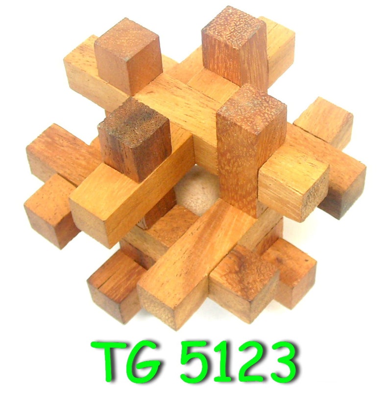4 individual brainteaser wooden puzzles in a gift wooden box 5