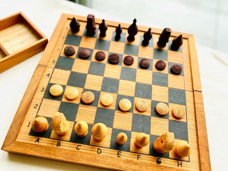 Mothers day gift Wooden Makruk traditional Thai Chess Set 3
