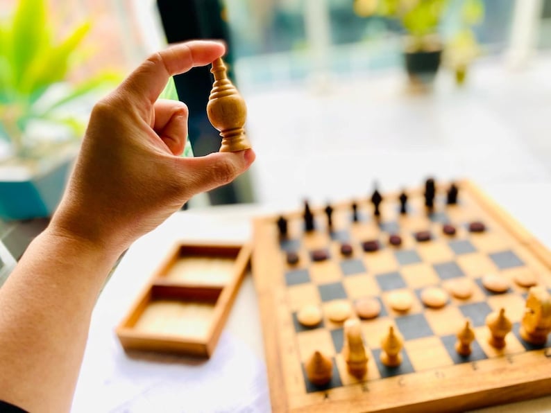 Mothers day gift Wooden Makruk traditional Thai Chess Set 5