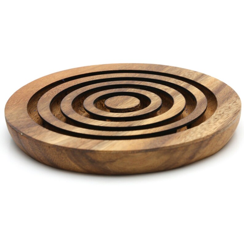 Marble run brain teaser puzzle, wood, handmade 3D puzzle-get all 3 marbles together 3