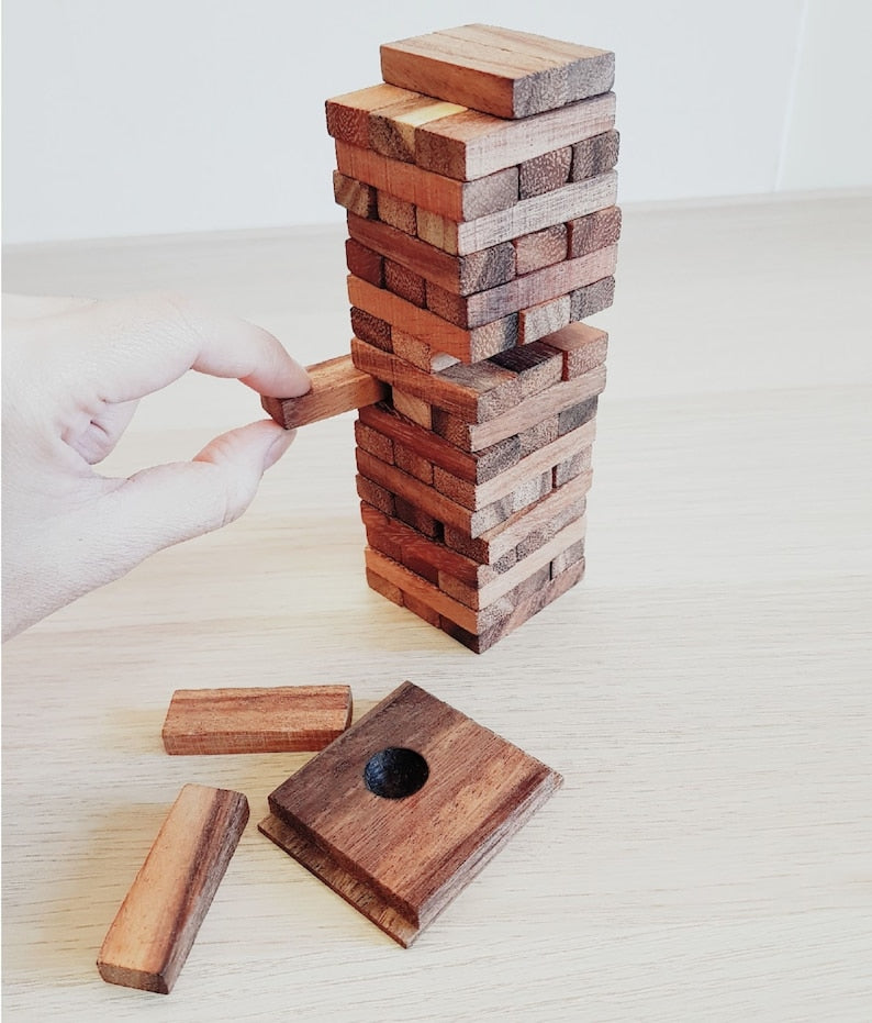 Stacking blocks wood balance game handmade stacking Fun Board Games Kids Ages 4 to Adults 1