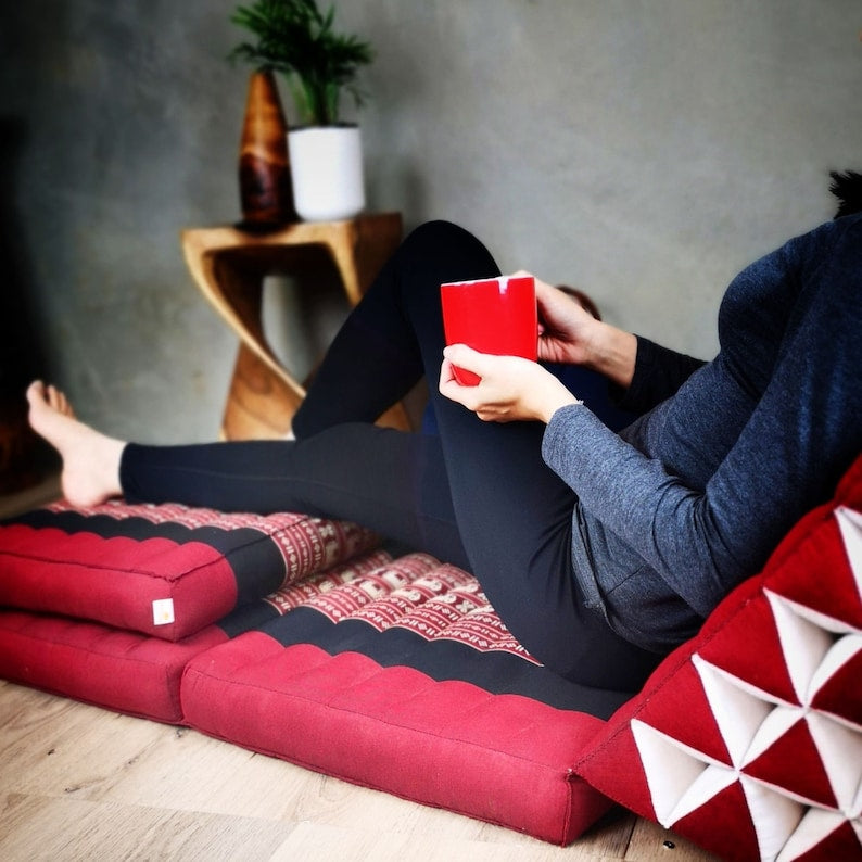 Yoga Thai relaxation Jumbo size cushions 3-Fold Zafu Meditation Cushion Set-100% Kapok Fibre XL JUMBO size 4