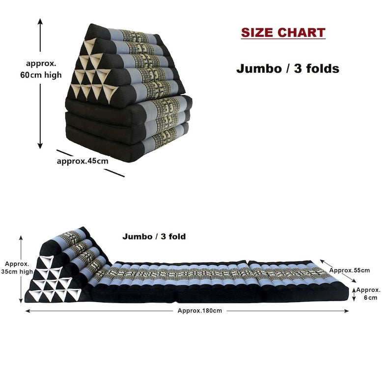 Yoga Thai relaxation Jumbo size cushions 3-Fold Zafu Meditation Cushion Set-100% Kapok Fibre XL JUMBO size 3