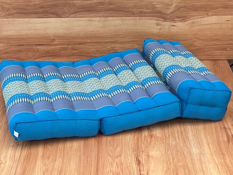 3-Fold Zafu Meditation Cushion Set Blue Medium Size 3