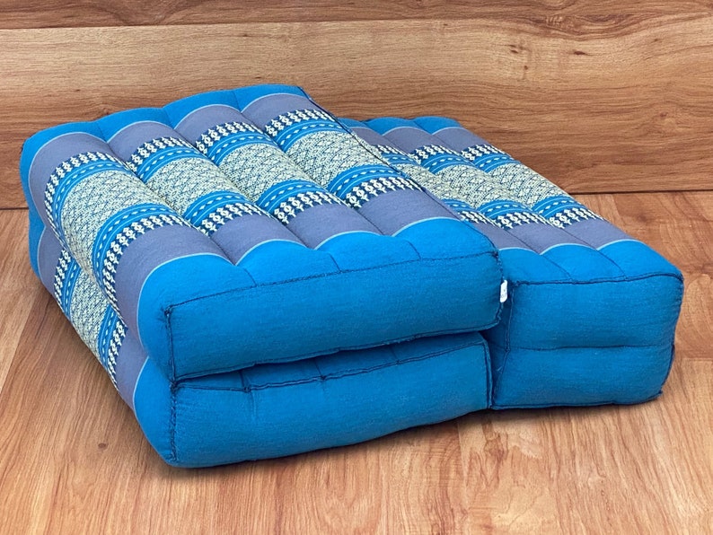 3-Fold Zafu Meditation Cushion Set Blue Medium Size 5
