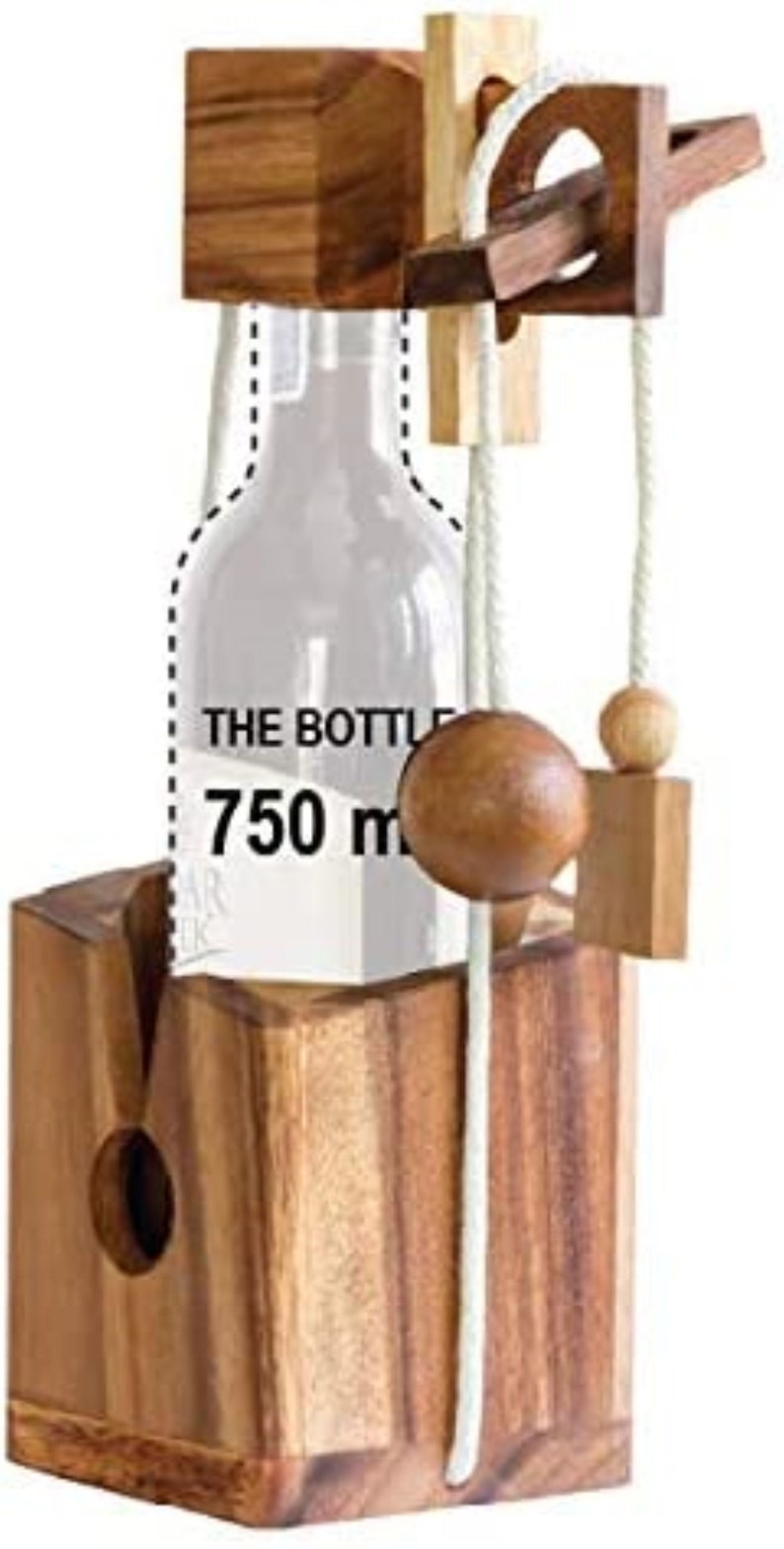 Brainteaser wine bottle mystery lock puzzle- open the lock before you can have a drink! Great party gift 8