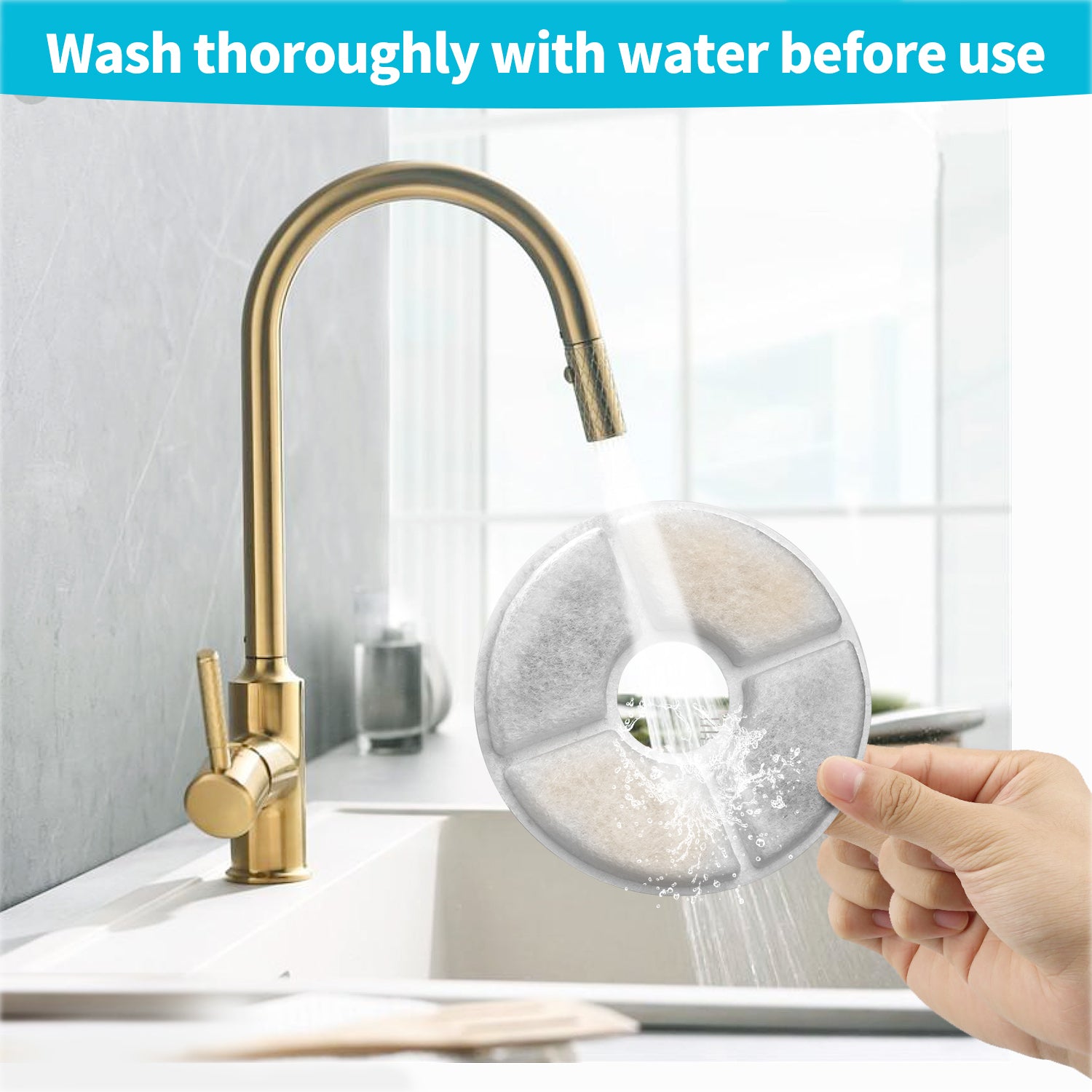 YES4PETS 8 x Pet Dog Cat Fountain Filter Replacement Activated Carbon Ion Exchange Resin Triple Filtration System Automatic Water Dispenser Compatible 6