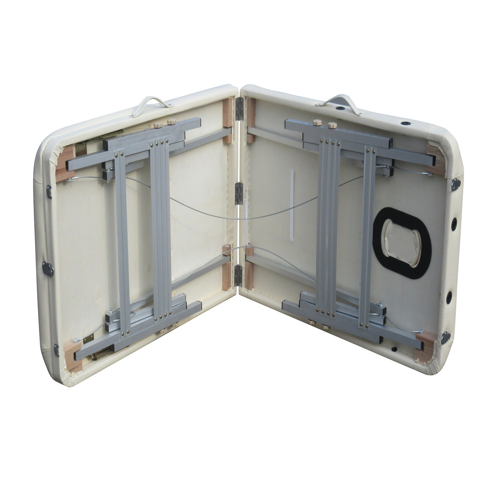 YES4HOMES 3 Fold 5 cm Thickness Foam Portable Aluminium Massage Table Massage Bed Beauty Therapy Beige 7