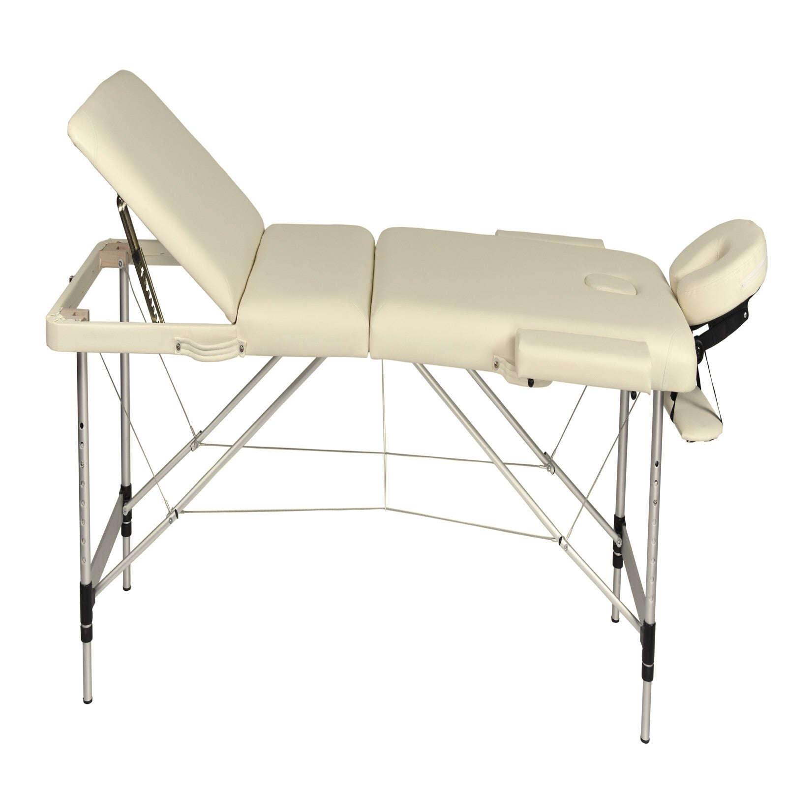 YES4HOMES 3 Fold Portable Aluminium Massage Table Massage Bed Beauty Therapy Beige 4