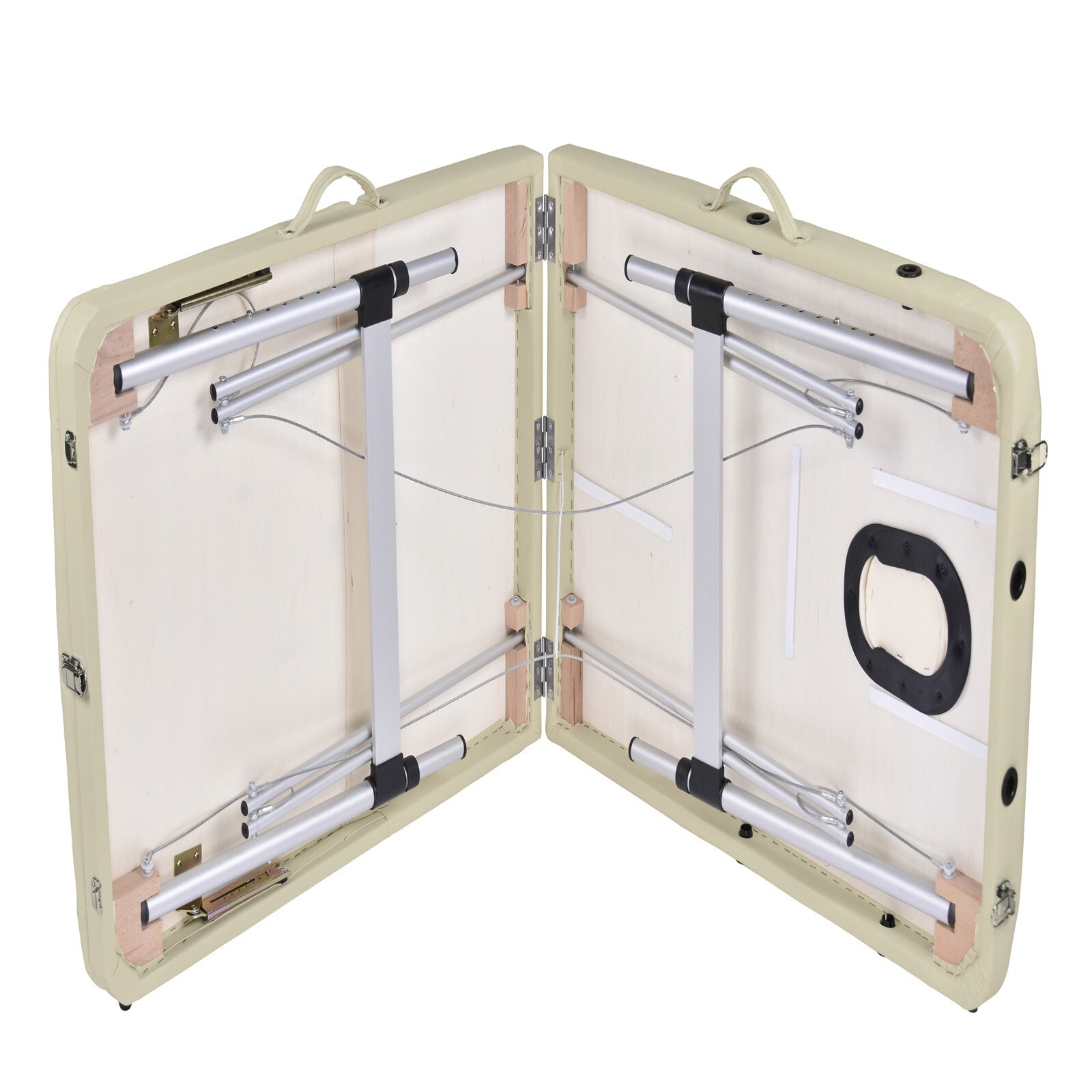 YES4HOMES 3 Fold Portable Aluminium Massage Table Massage Bed Beauty Therapy Beige 6