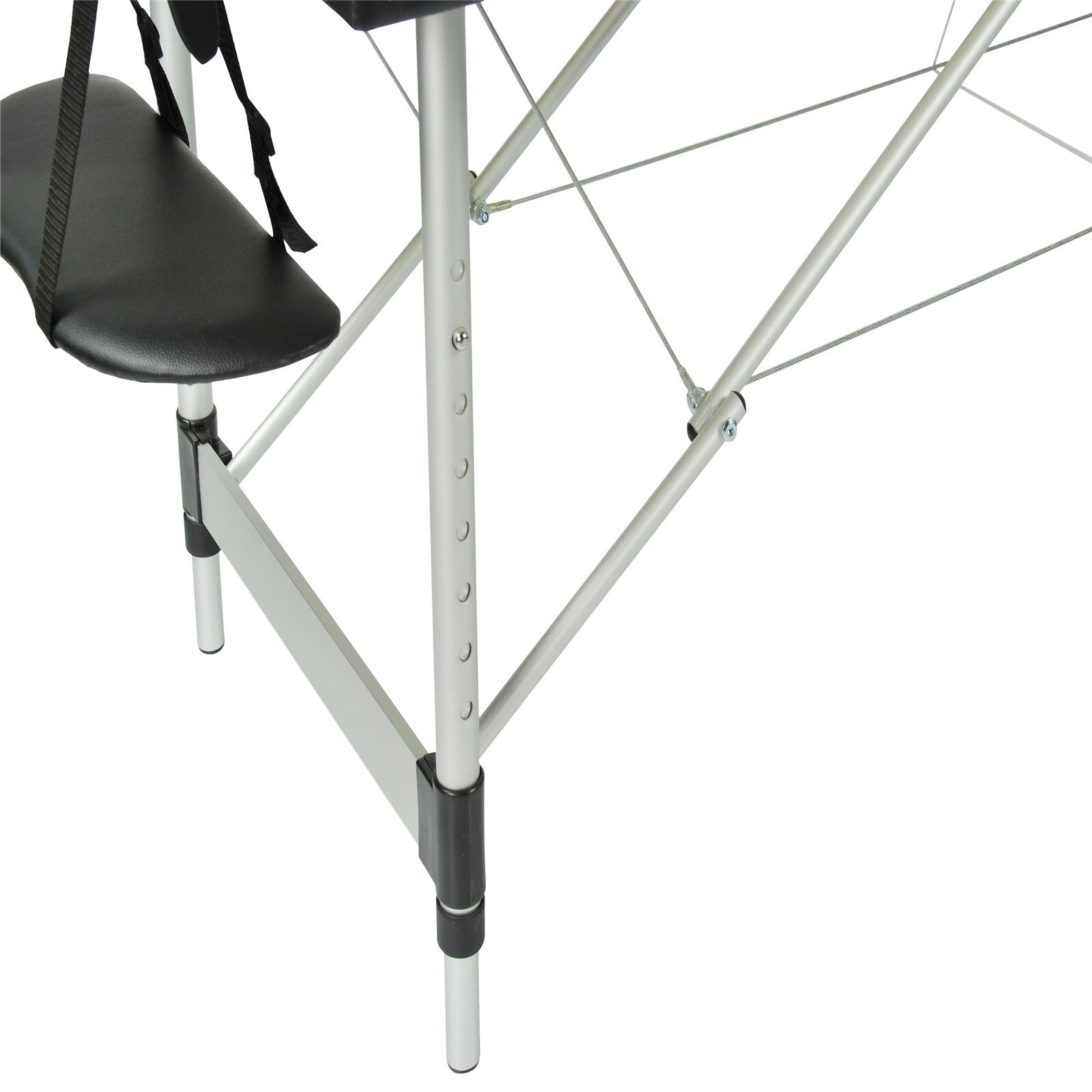 YES4HOMES Black 3 Fold Portable Aluminium Massage Table Massage Bed Beauty Therapy 8