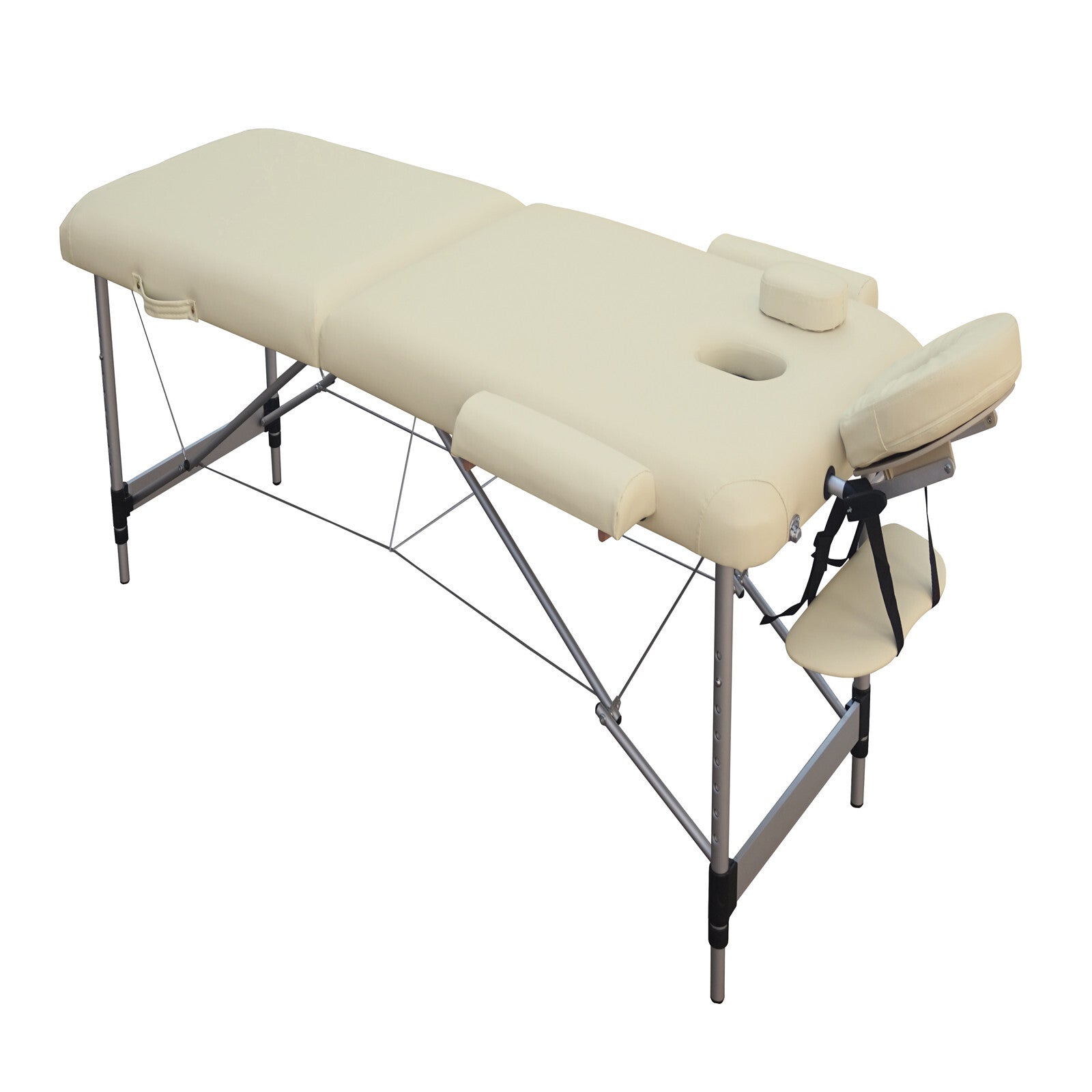 YES4HOMES 2 Fold 6cm Thickness Foam Portable Aluminium Massage Table Massage Bed Beauty Therapy Beige 3
