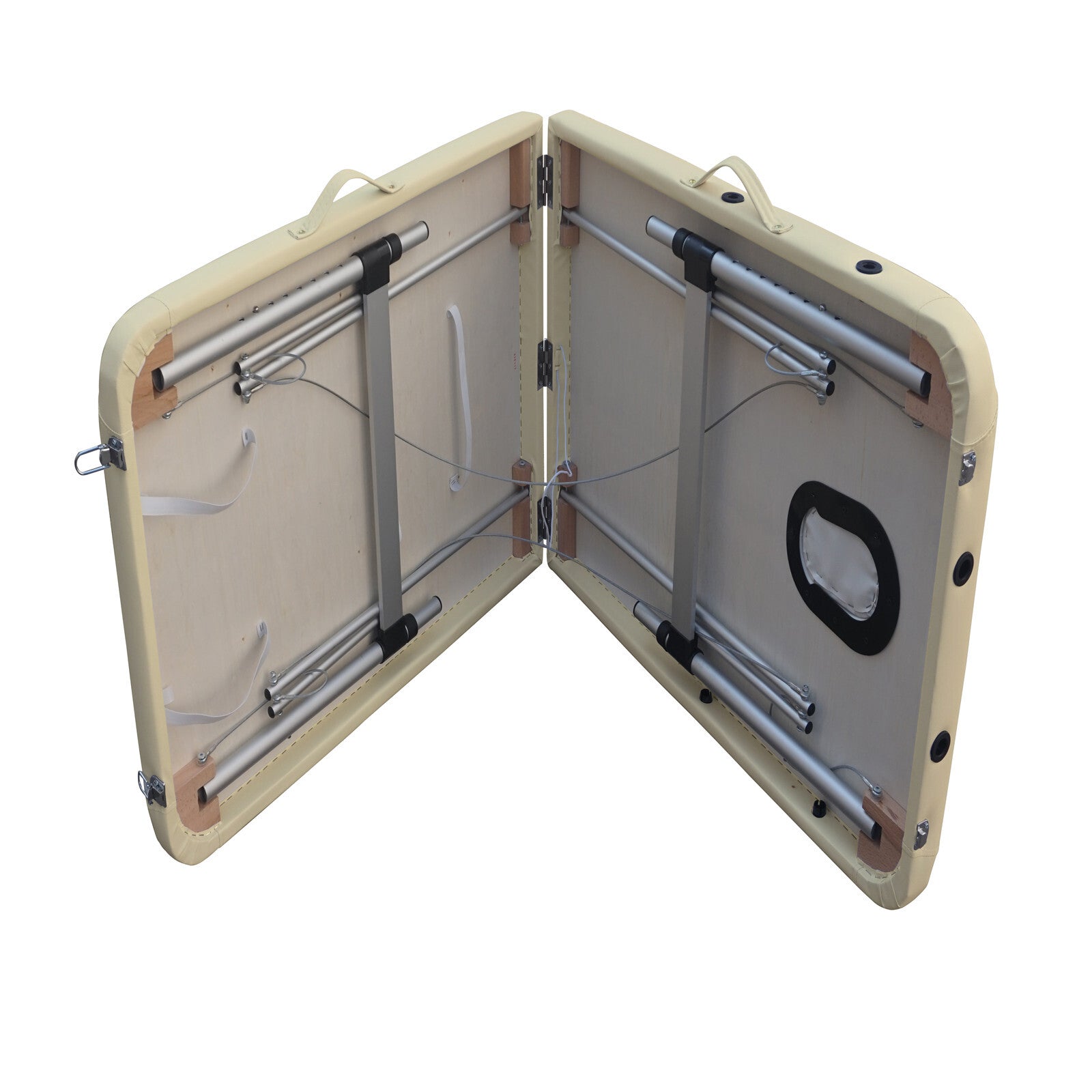 YES4HOMES 2 Fold 6cm Thickness Foam Portable Aluminium Massage Table Massage Bed Beauty Therapy Beige 5