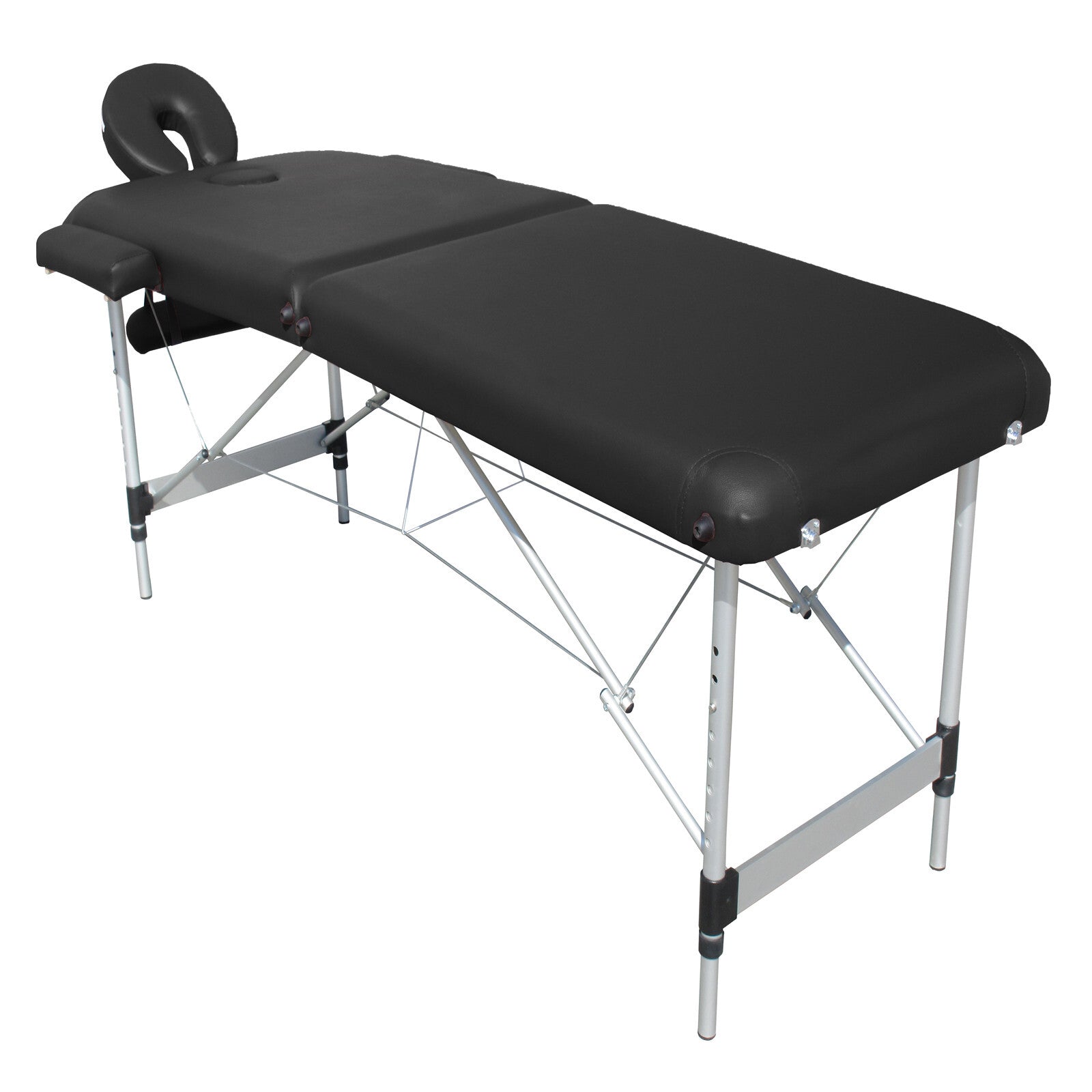 YES4HOMES 2 Fold 6cm Thickness Foam Portable Aluminium Massage Table Massage Bed Beauty Therapy Black 4