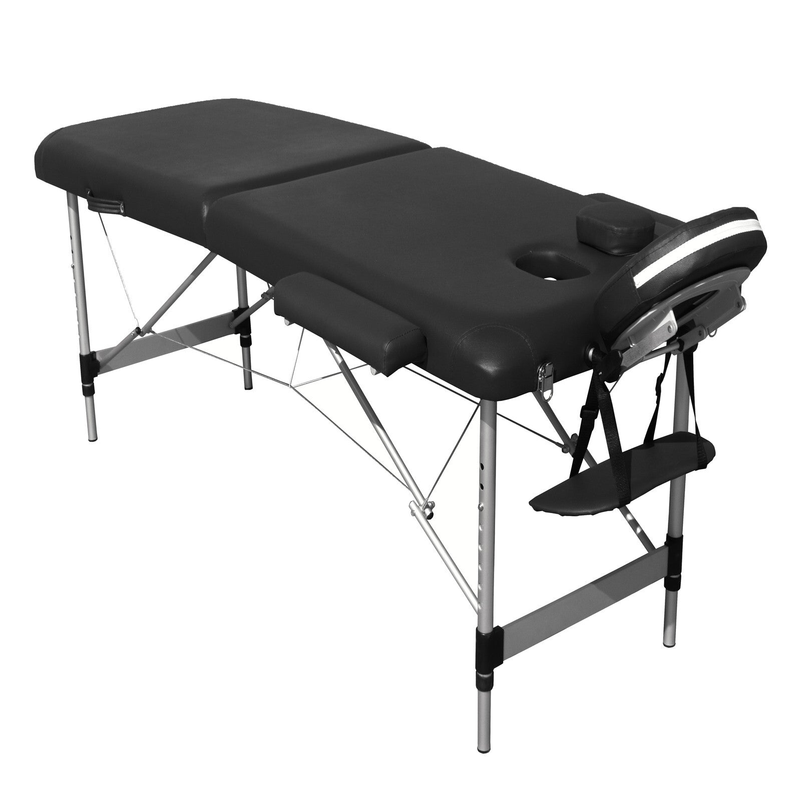 YES4HOMES 2 Fold 6cm Thickness Foam Portable Aluminium Massage Table Massage Bed Beauty Therapy Black 5