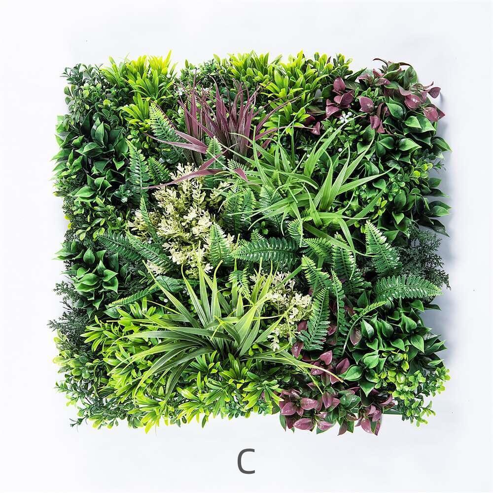 YES4HOMES 3 Artificial Plant Wall Grass Panels Vertical Garden Foliage Tile Fence 50X50 CM 5