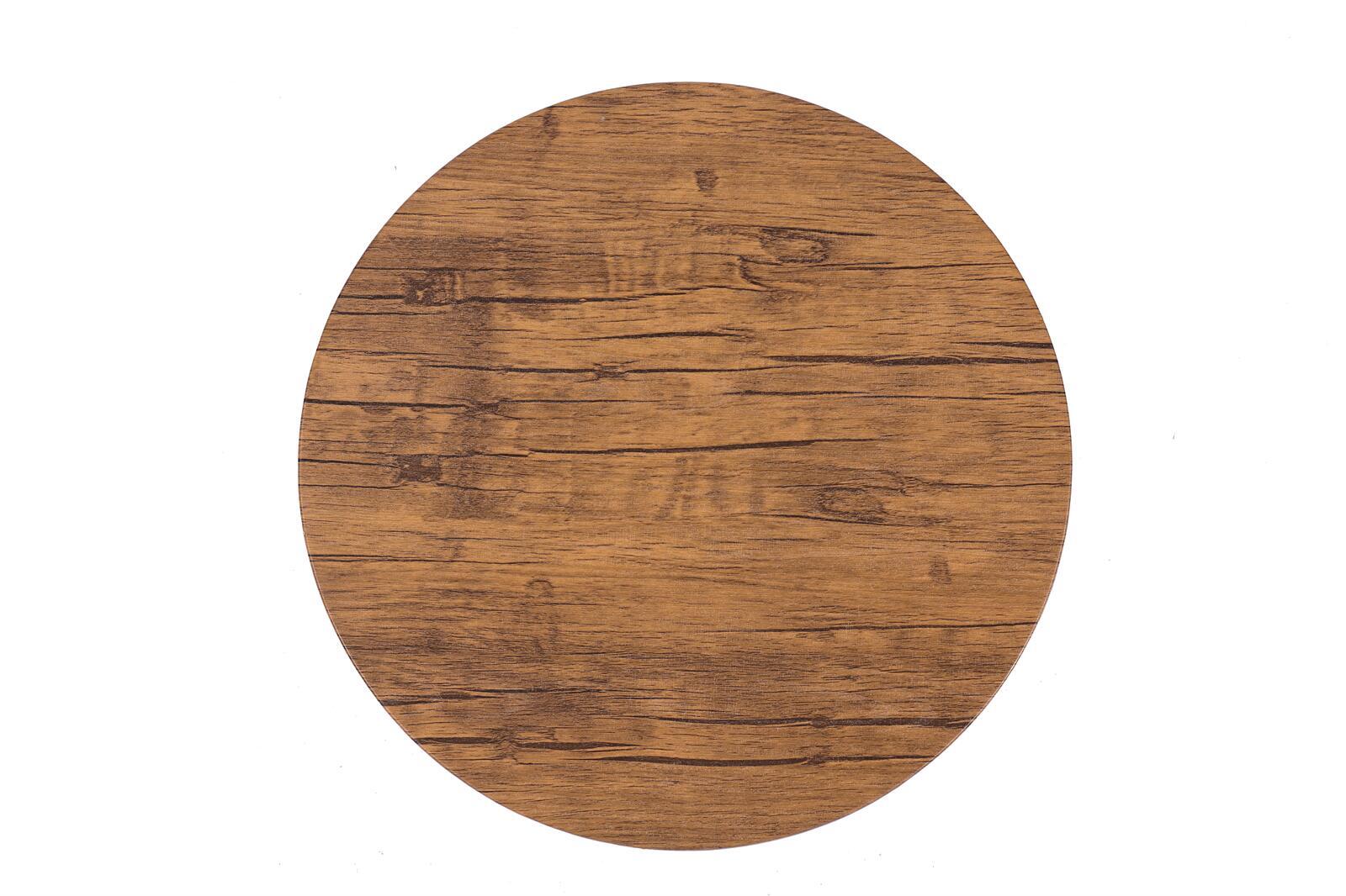 YES4HOMES Vintage Round Coffee Tables Set of 2 Side Tables Robust Steel Frame for Living Room Bedroom Rustic Brown and Black 5