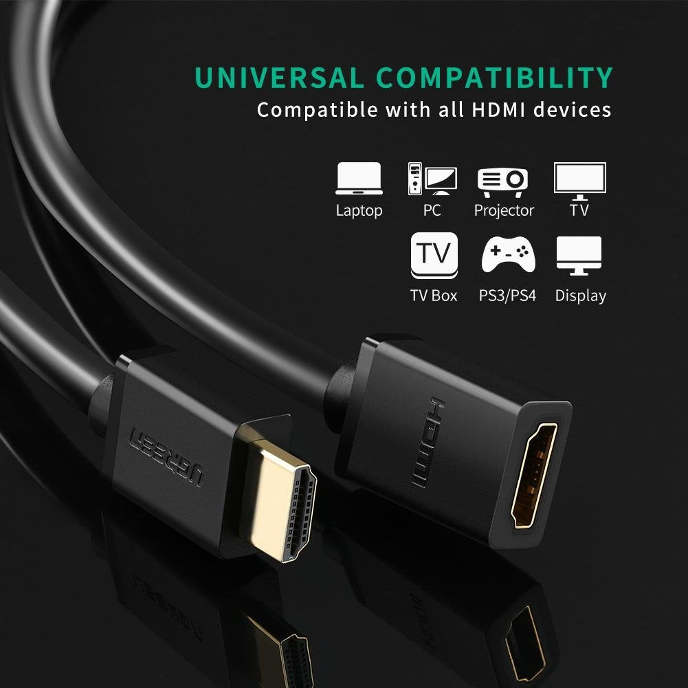 UGREEN 10145 4K 3D HDMI Male to Female Extension Cable 3M 5