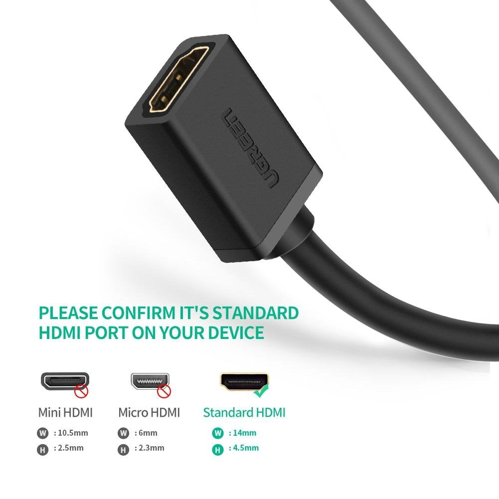 UGREEN 10145 4K 3D HDMI Male to Female Extension Cable 3M 6