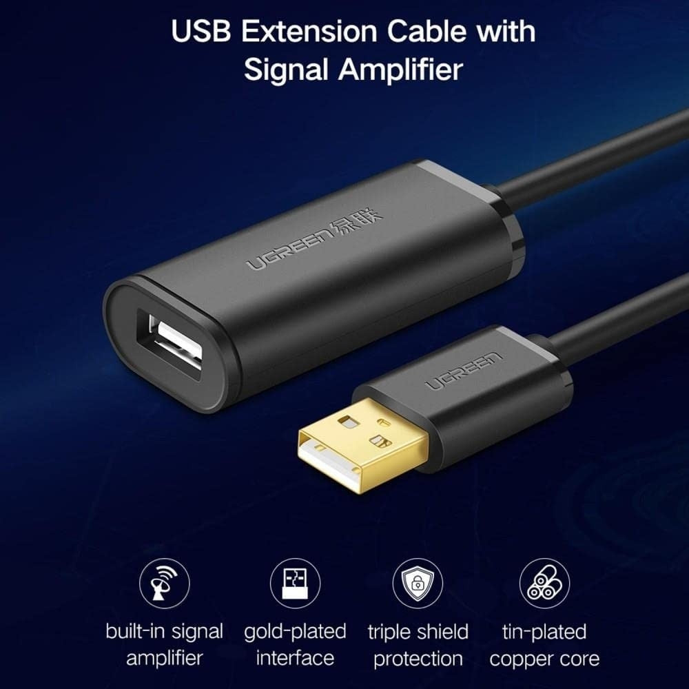 UGREEN 10321 USB 2.0 Active Extension Cable with Chipset 10M 3