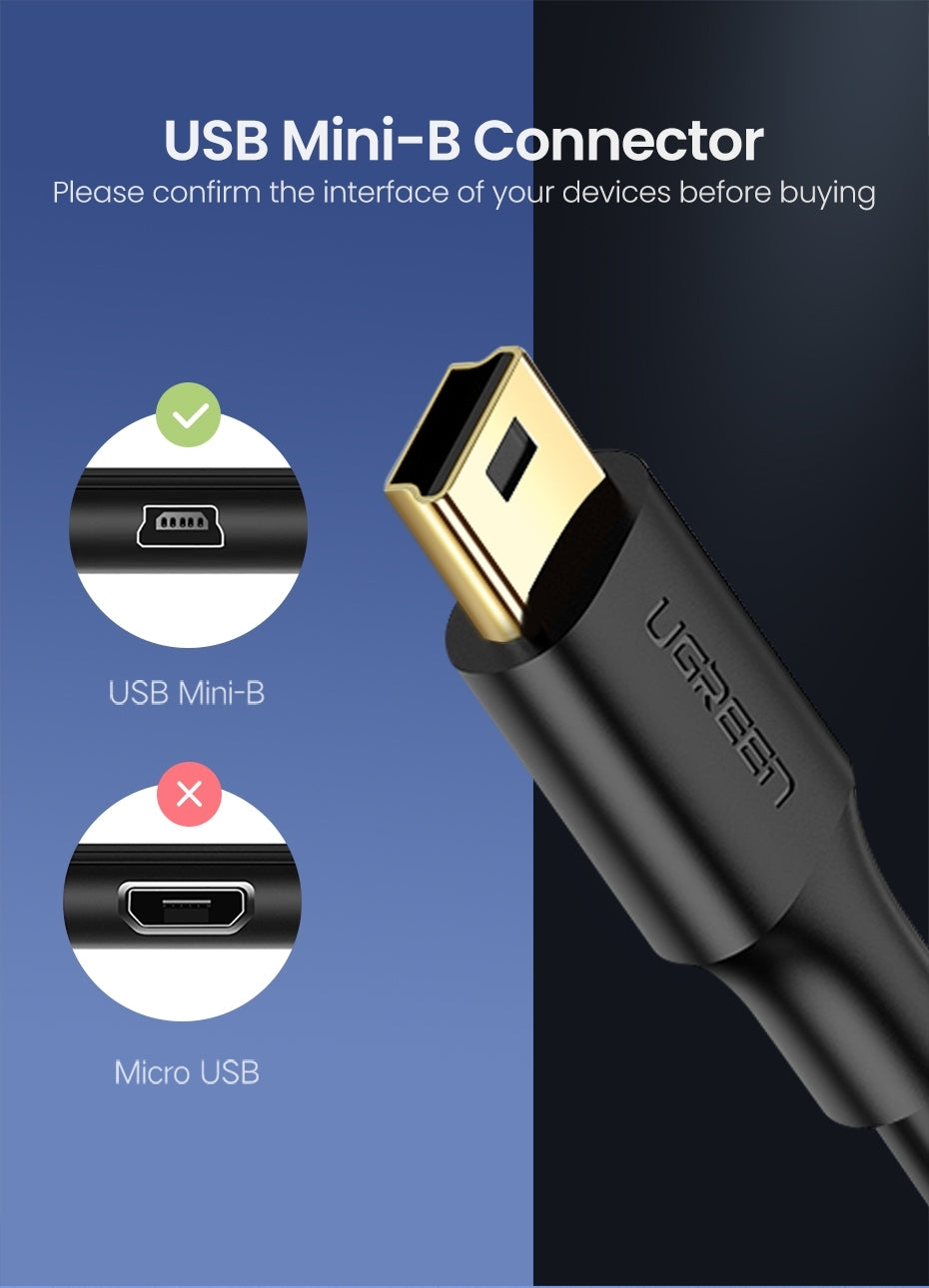 UGREEN 10355 USB-A to Mini-USB Cable 1M 3