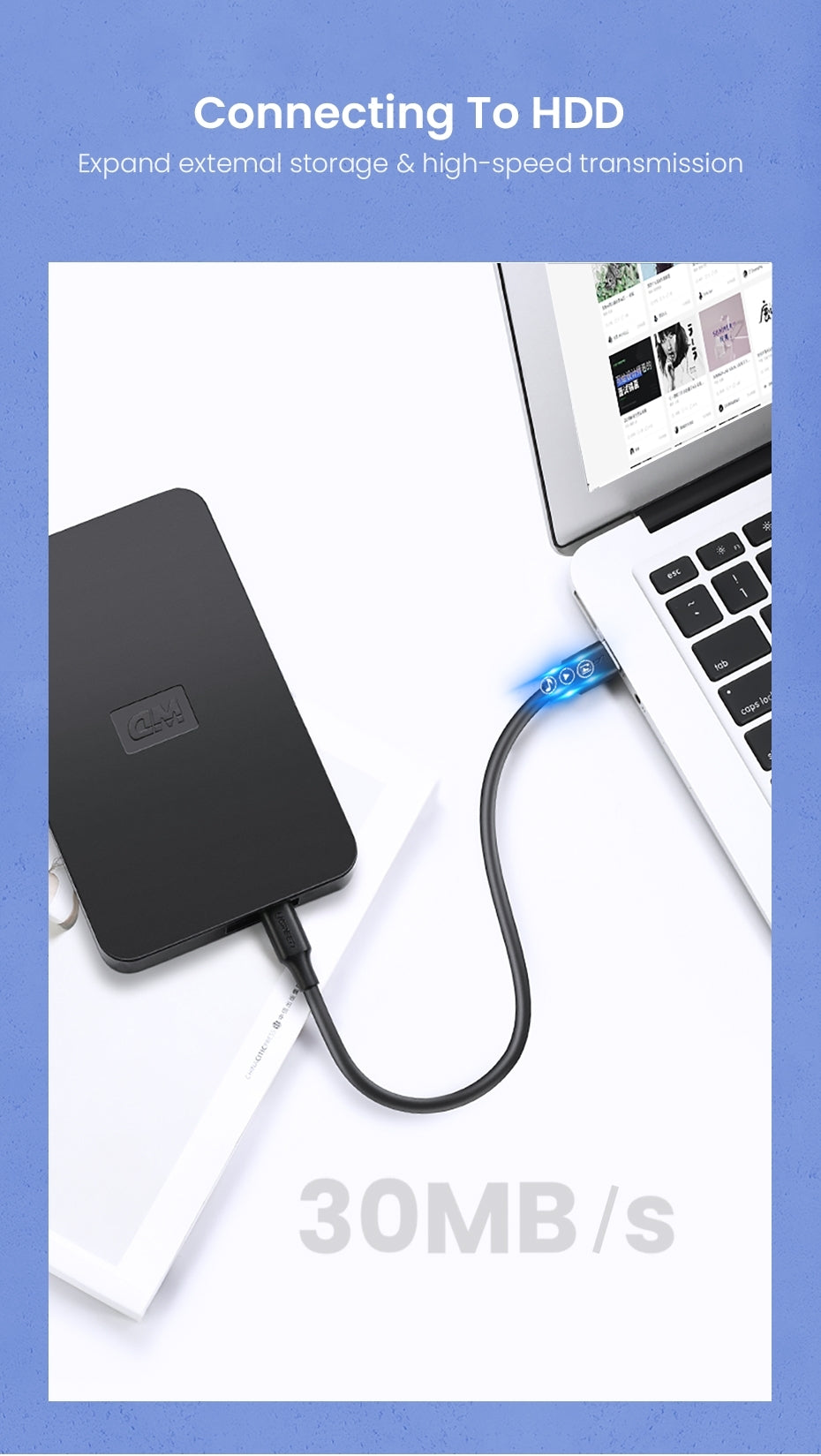 UGREEN 10355 USB-A to Mini-USB Cable 1M 4