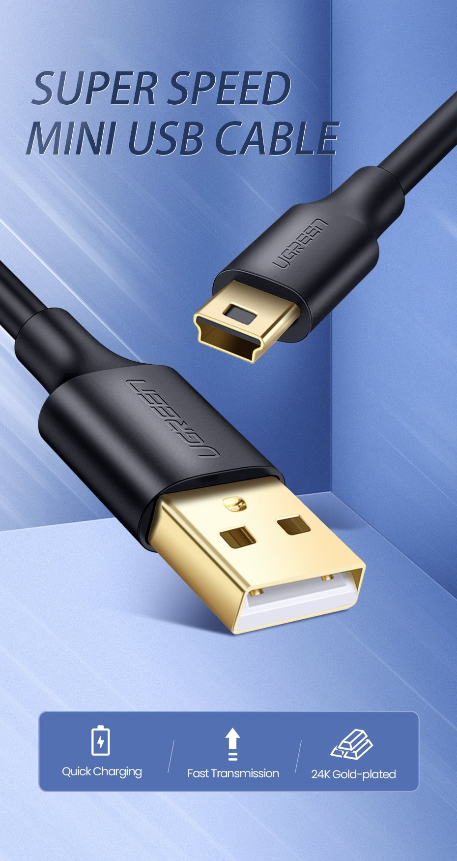 UGREEN 10355 USB-A to Mini-USB Cable 1M 6